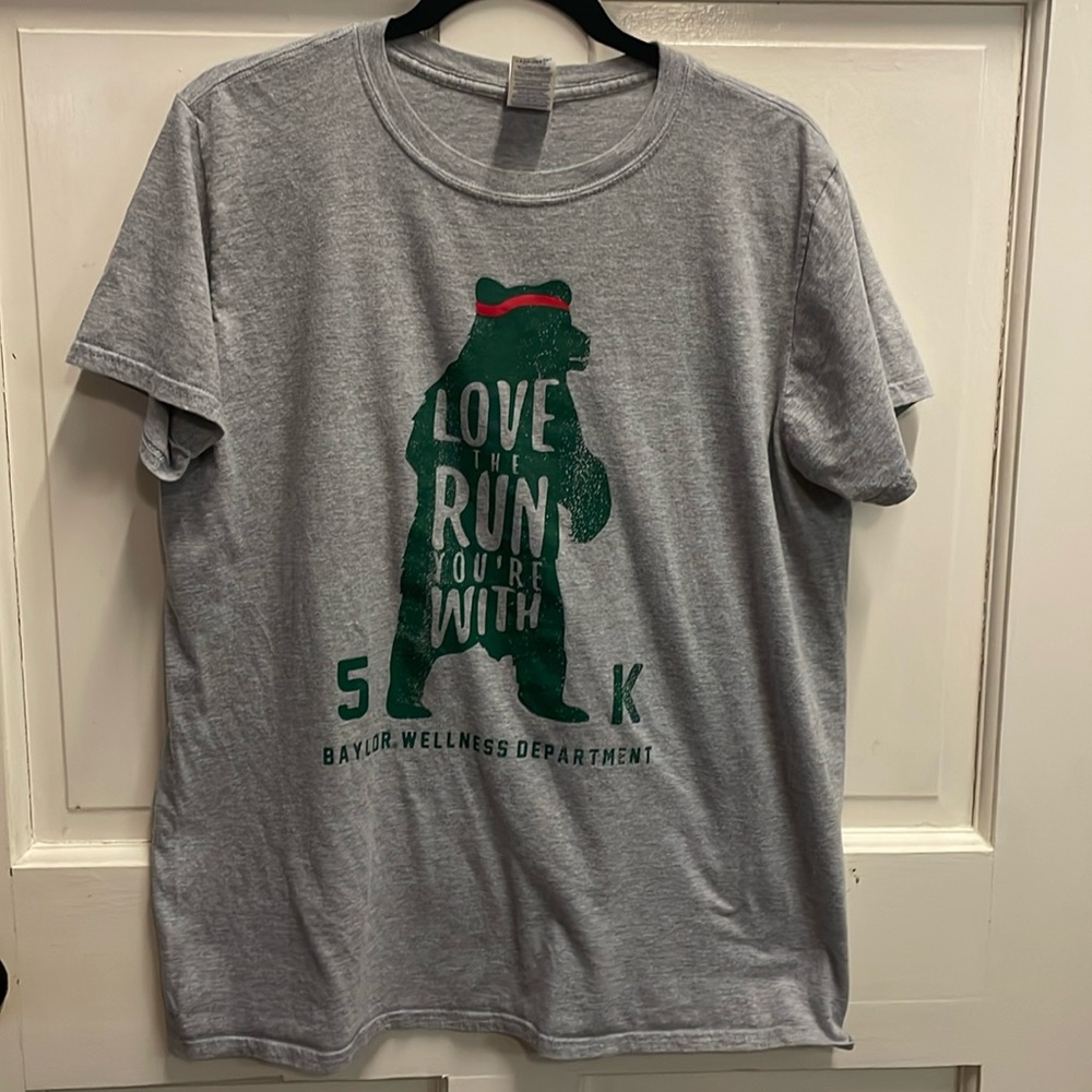 Baylor “Love The Run You’re With” 5K Gray T-Shirt by Gildan Softside, size L